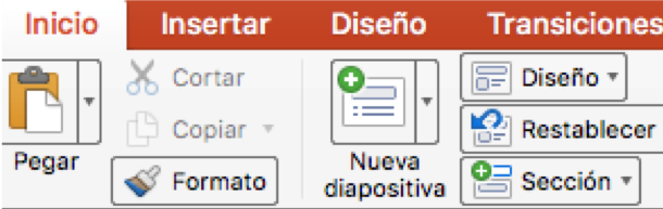 En la pestaña inicio de powerpoint, pulsamos en Reestablecer para poner un título a nuestra diapositiva