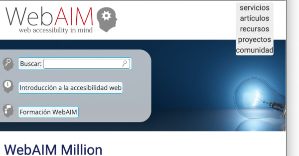 captura de pantalla de estudio 1 accesibilidad web en webaim