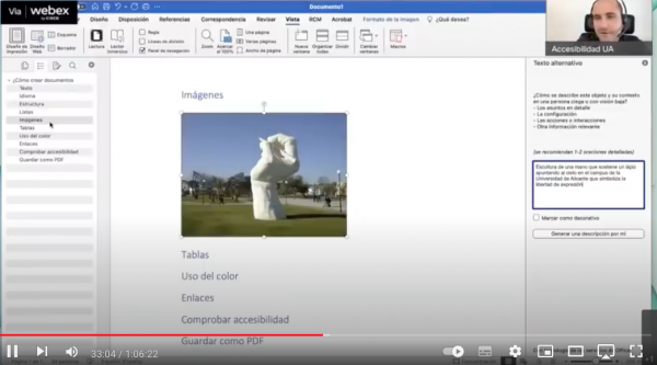 instante del taller en linea como crear documentos digitales accesibles
